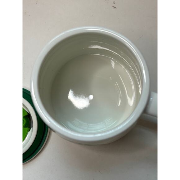 2011 Starbucks Ceramic Chubby Coffee Cup Travel Mug 16 oz w Silicone Lid - Picture 3 of 6